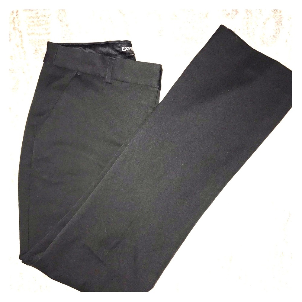 Express columnist straight leg black slacks sz 4s